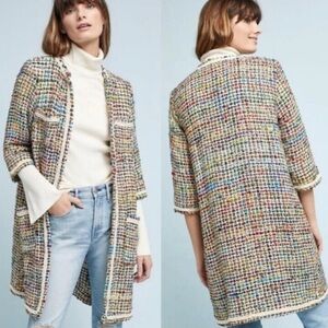 🌈 Anthropologie Multicolor Tweed Women's Coat 🌈